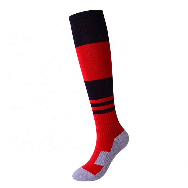 Wholesale Knee High Sports Soccer Breathable kid Compression socks Striped Football children Socks