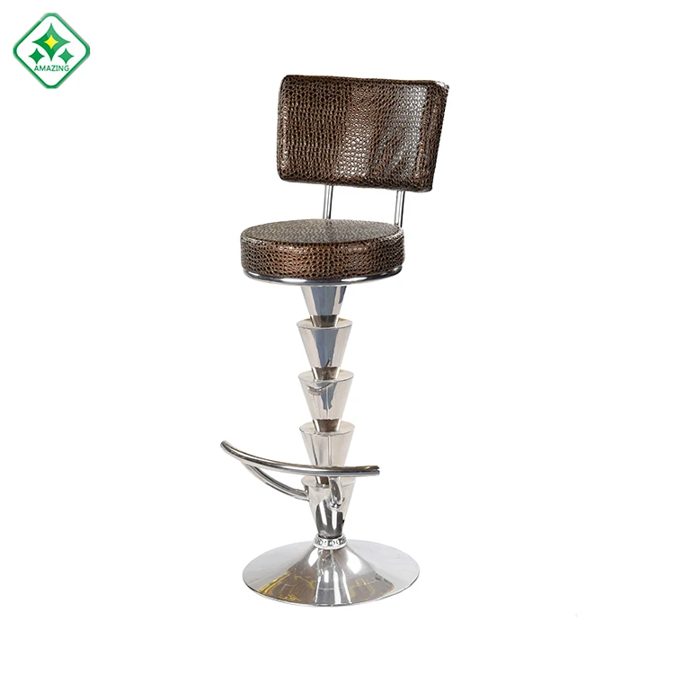 
unique design adjustable leather seats bar chair with back metal swivel bar stool with footrest 