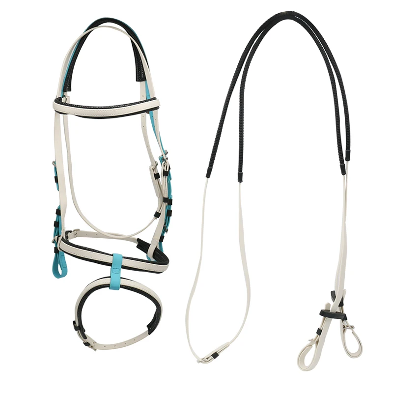 
Hot Selling Horse Saddle PVC Dressage Horse Bridle With 2 Nose Band For Equestrian Supplies 