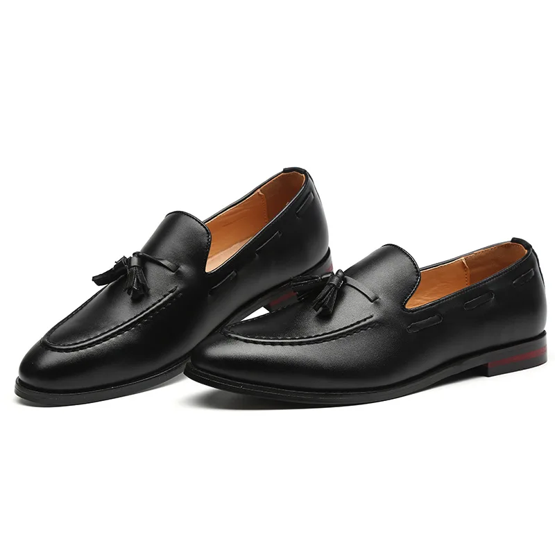 PDEP pu кожаные модельные туфли большие size37-48 Мужская обувь с кисточками ручной работы деловая обувь без шнуровки Туфли-оксфорды; Повседневные и нарядные лоферы-мокасины для езды; Обувь в деловом стиле