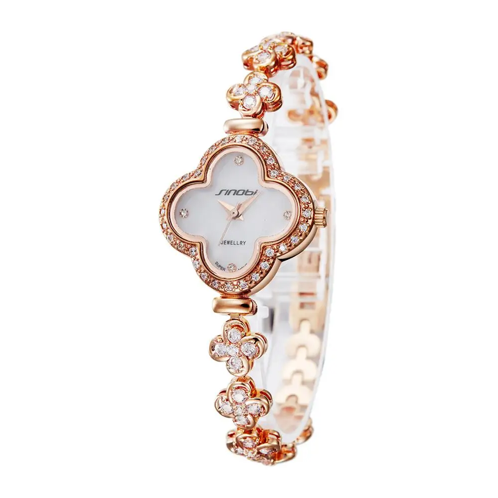SINOBI Luxury Brand Diamond Unique Case Women Watches Fashion Bracelet Ladies Watch Jewelry Watch Women Clock Montre Femme