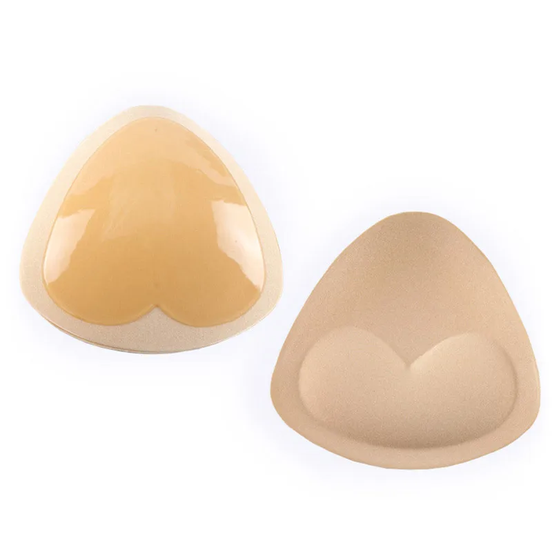 Woman push up enhancer self adhesive triangle sponge silicone bra pad for swimsuit