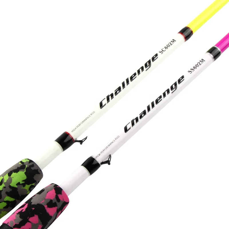 1.8m 2 section Camouflage EVA handle fiberglass lure fishing rod spinning