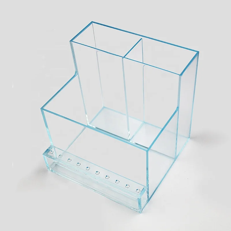 Plastic Nail Supplies Storage Box Rectangle Nail Brushes Case