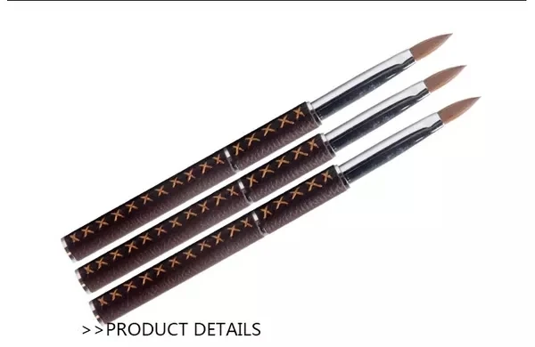 100% kolinsky Последняя мода акриловая кисть для ногтей с меховой ручкой размер 6