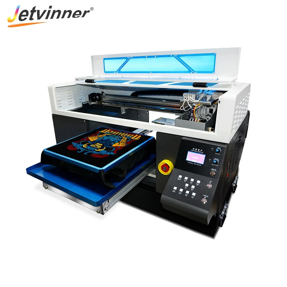 JETVINNER 2022 New Arrival  Automatic DTG4720  Flatbed Printer(130cm*112cm*66cm) T-Shirt Printing for Epson print head 4720*2pcs