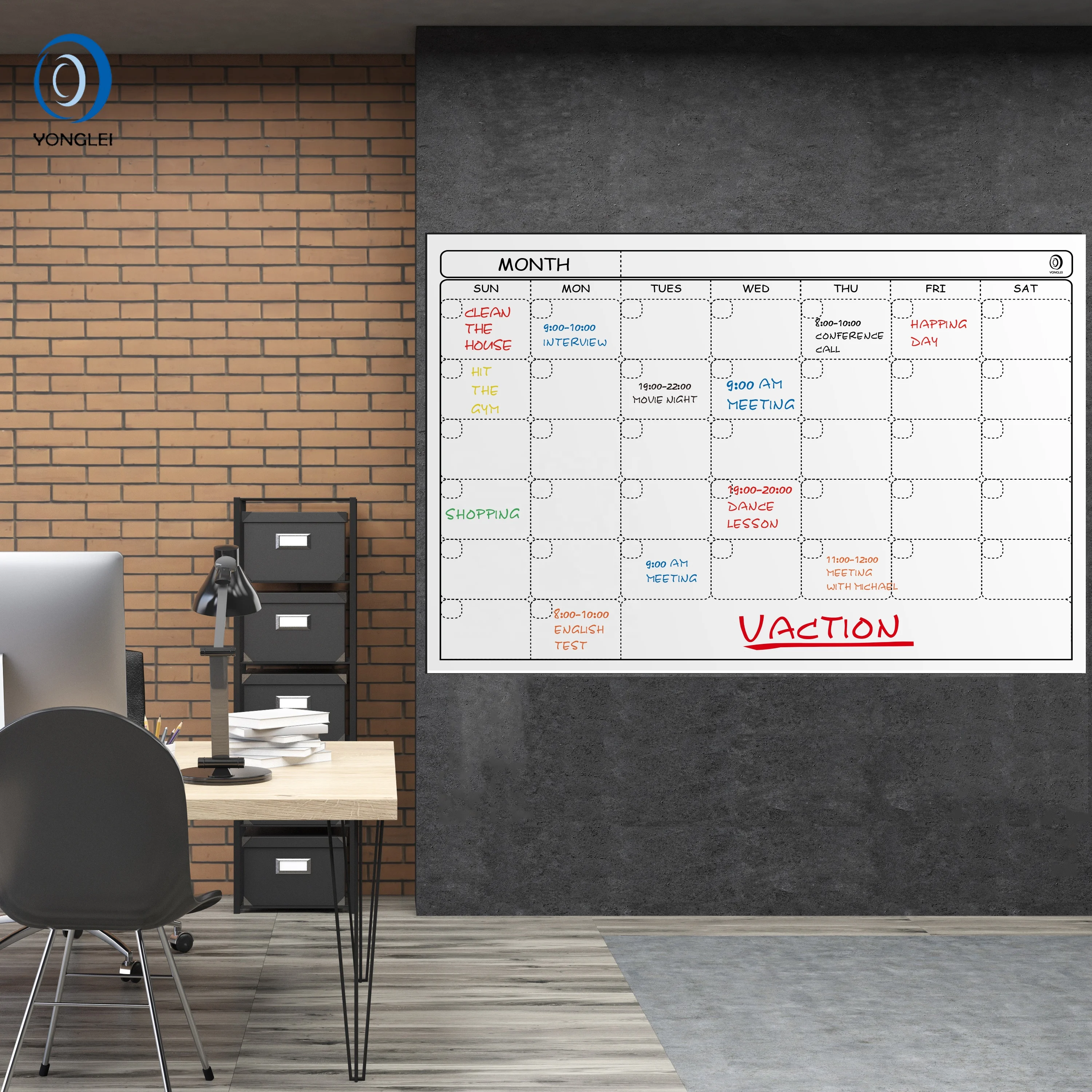 
010-3A2 Jumbo dry erase wall calendar print large size wall calendars 