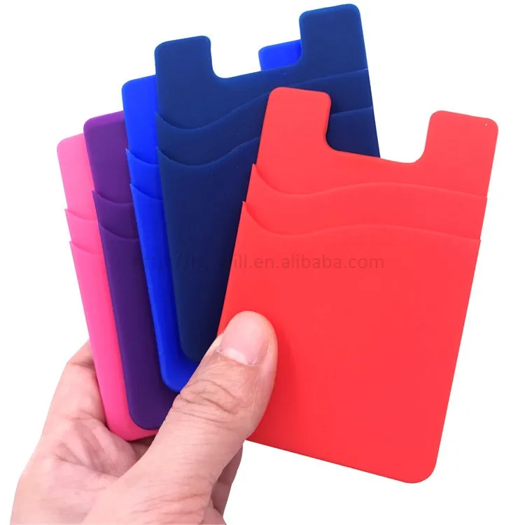 Double layer silicone card holder phones holder factory outlet well price mobile phone accessories