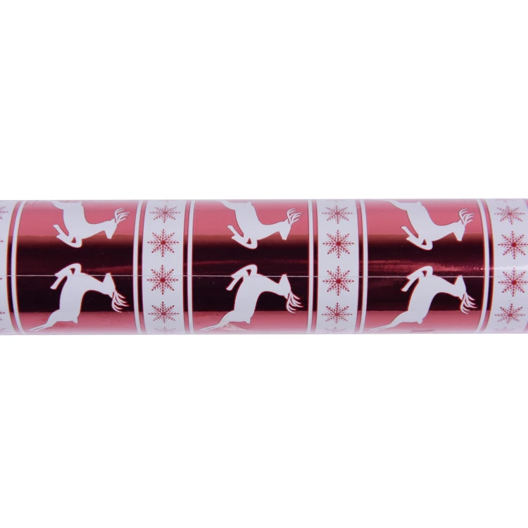 
Offset Printing CMYK 4 Color Christmas Elk Holographic Foil Wrapping Paper For Gift 