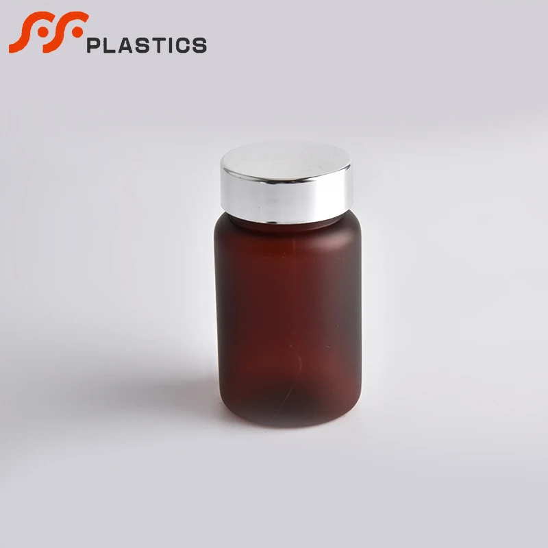
Brown translucent pill container seal proof medicine syrup potion liquid jar nutrition protein powder supplement capsule bottle 