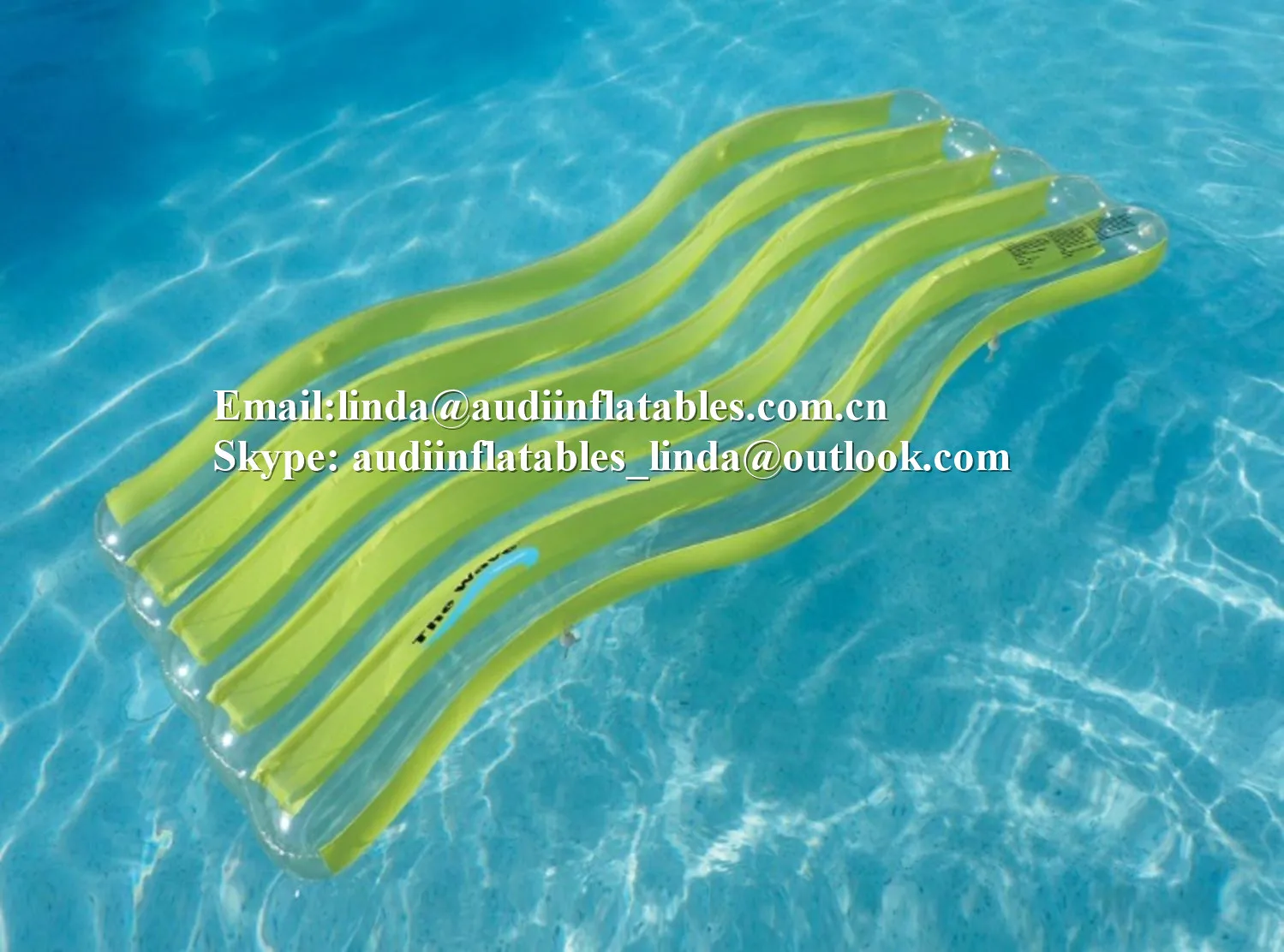 Inflatable Baby Blue Water Sport Wave Pool Float Lounge with Connectors