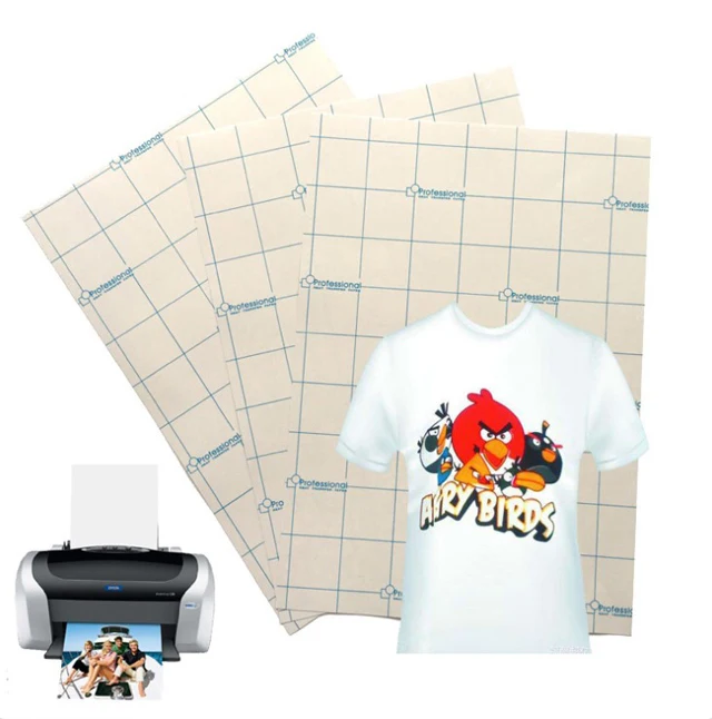 Laser Printable Iron On T Shirt & Fabric Transfer Paper For Light cotton Fabrics 100sheets  A4 size