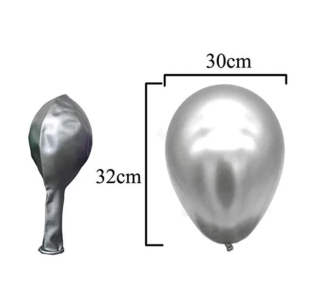 Color latex balloons 12 inch 18 inch birthday party wedding decorations blue gold and silver metal balloons custom