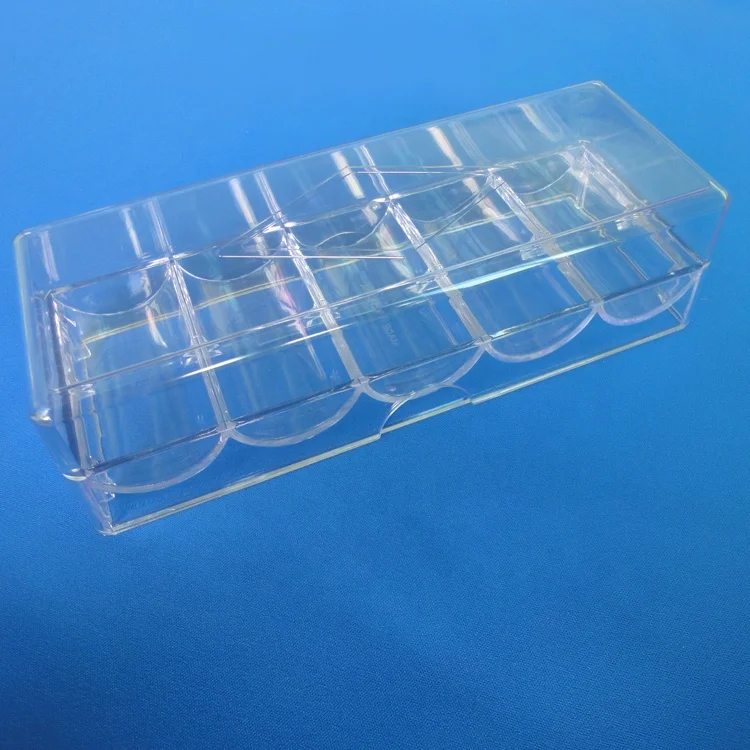 Plastic token storage box poker chip tray with lid