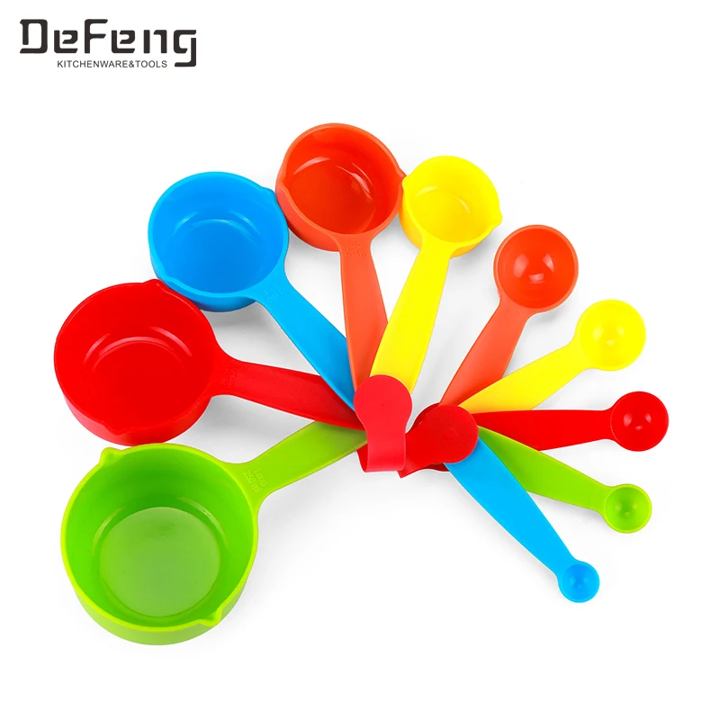 Набор цветных пластиковых мерных ложек, 10 шт.