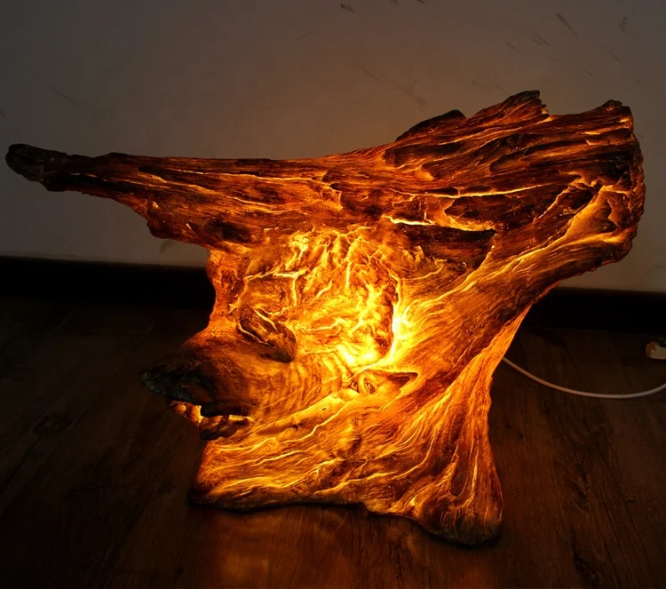 
Wholesale chinese FRP outdoor landscape lighting christmas led artificial wooden tree stump garden decoration 