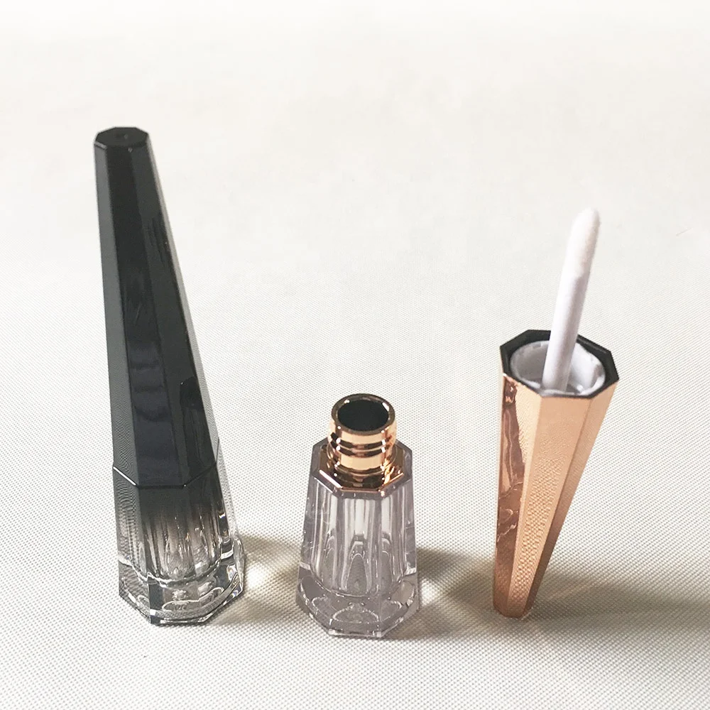 Hot Promotion Modern Design Gold Black Lid Plastic Empty Lip Gloss Case Lipgloss Tube