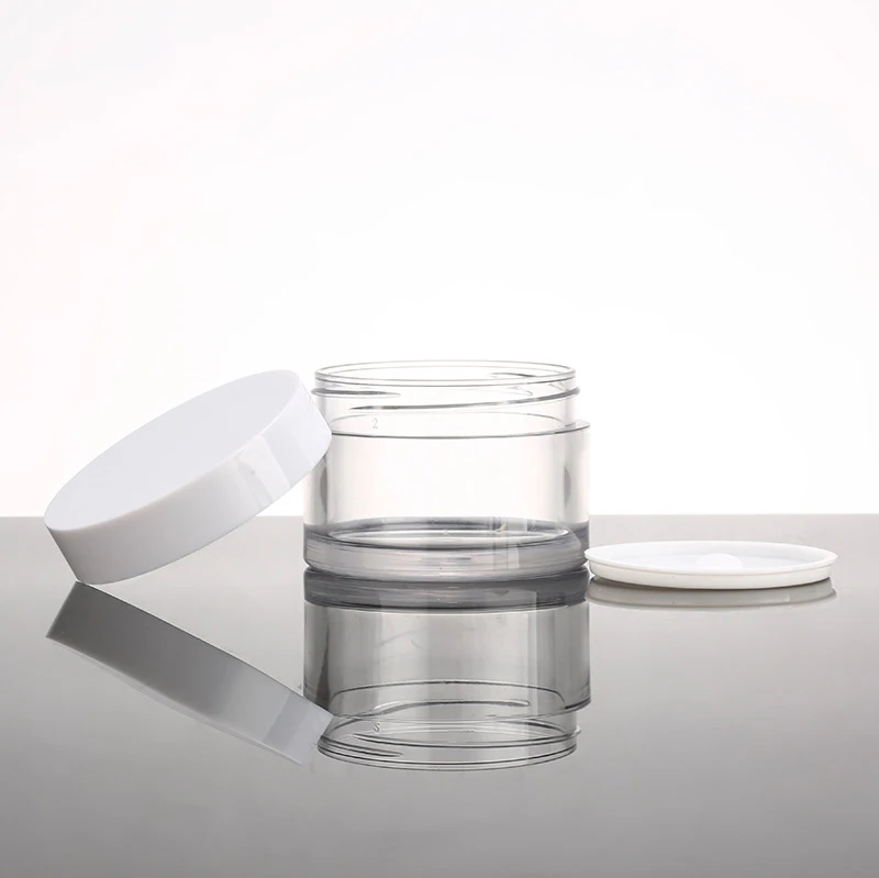 
Fancy packaging 100ml 200ml PET cosmetic jar with white cap 