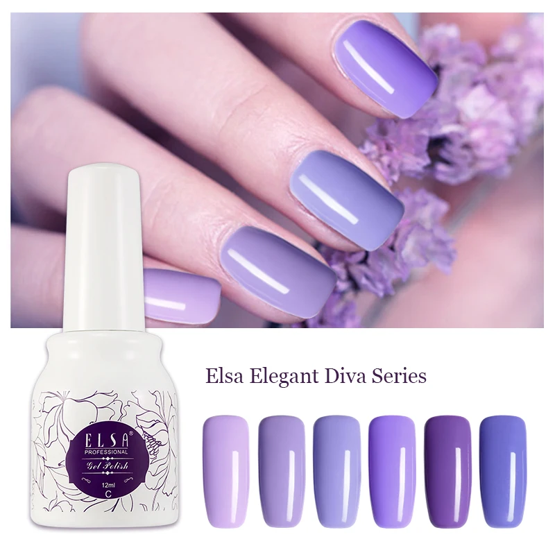 
ELSA 12ml Gel Nail Polish Soak Off Nail Art Led Nail Gel Varnish Semi Permanent UV gel Lacquer 29 Colors Choose 