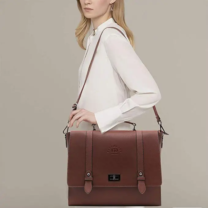 Laptop Bag 15.6 Inch Women Laptop Briefcases Business Laptop Shoulder Bags Structured Work Tote Bag with Professional Padded