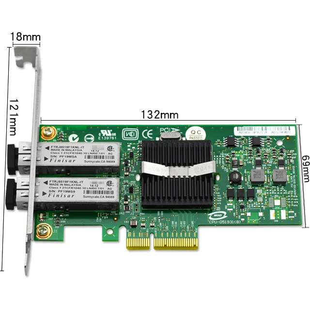 unicaca an8571-2L 10/100 / 1000M сетевая карта pcie X4 чипсет Intel 82571 lc fiber smf * 2 / lr двойной порт
