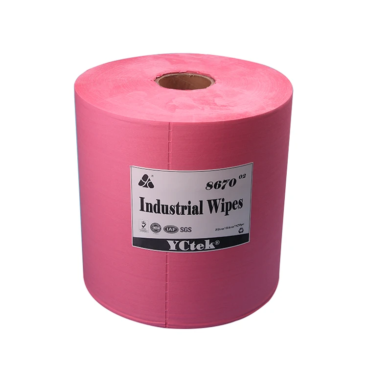 Cellulose Nonwoven Material Industrial Roll Tissue Disposable Cleaning Paper Roll