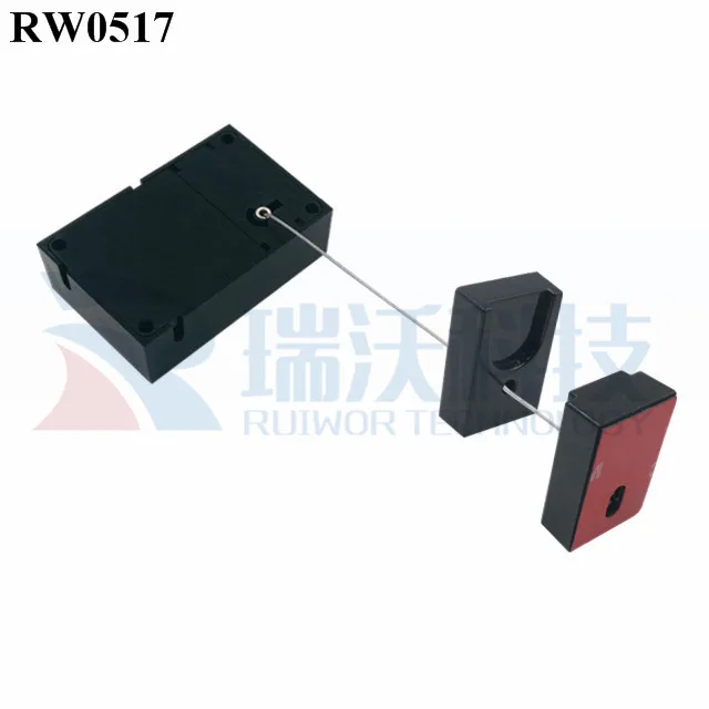 RuiWor RW0517 Cuboid Universal magnetic string security anti theft display retractable plastic pull box for cell phone