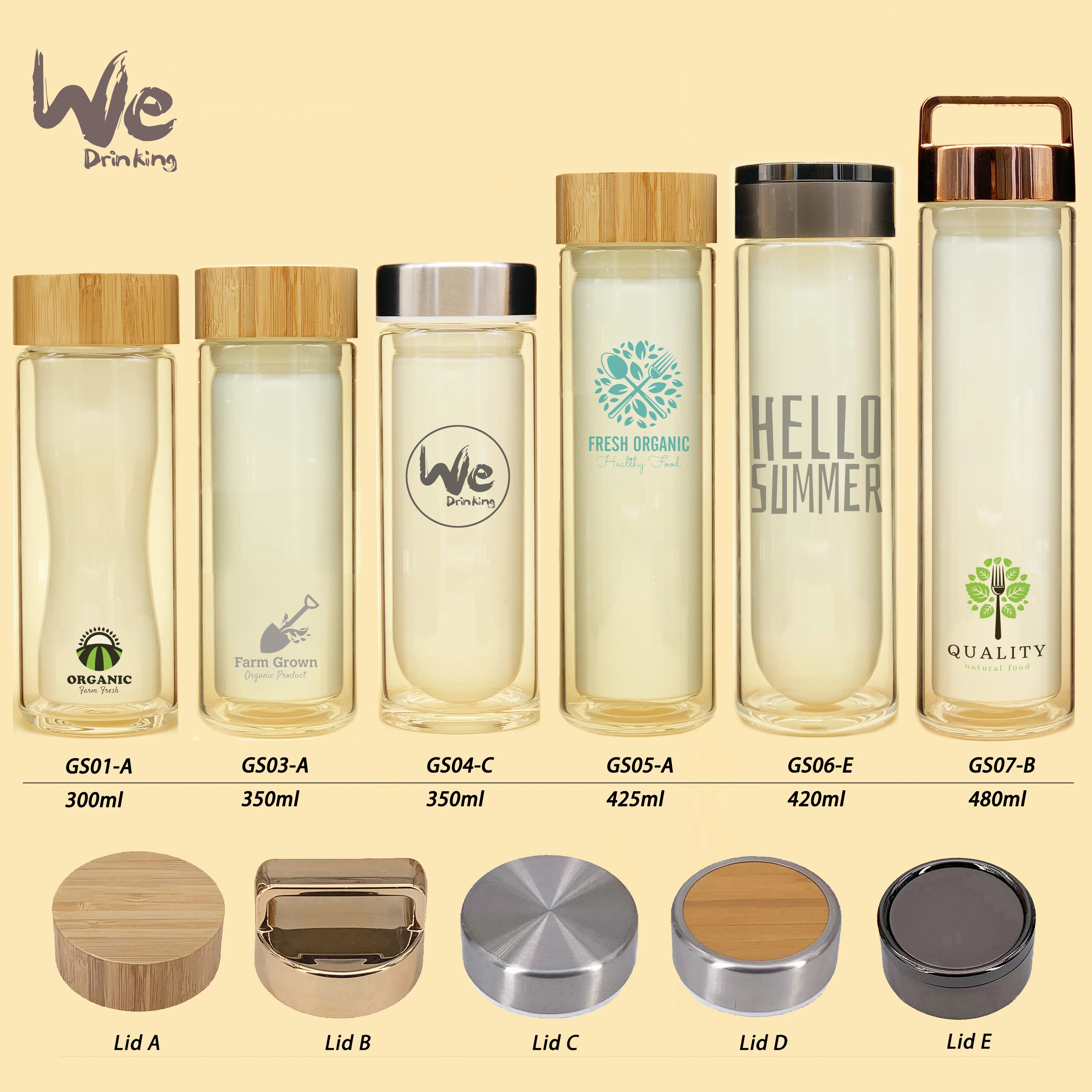 550ml Big Capacity Original Natural Vacuum Insulated Bamboo Thermos  with Infuser and Strainer