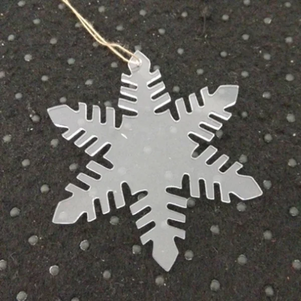 Christmas Decoration Acrylic Hanging Craft Silver Mirror Acrylic Snowflake Tree Ornaments