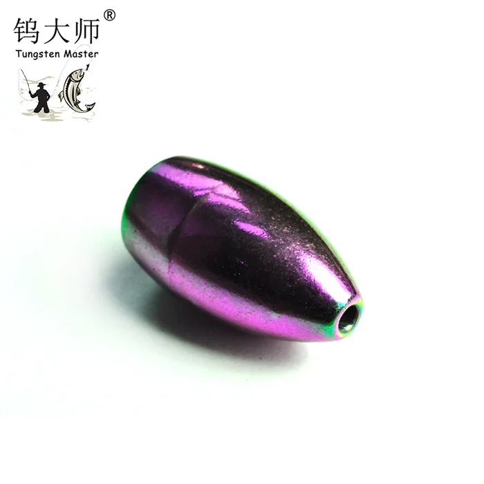 Purple Weight Fishing Sinker Lure Tungsten Bullet Shape Worm Weights Flipping Fishing Accessories