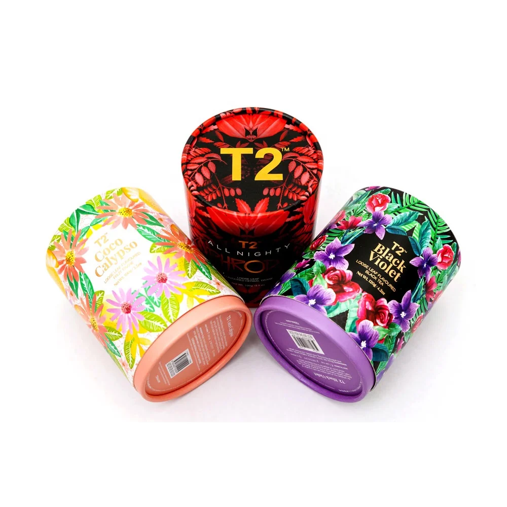 Decorative Loose Leaf Tea Paper Canister Herbal Tea Tube Box Wholesale