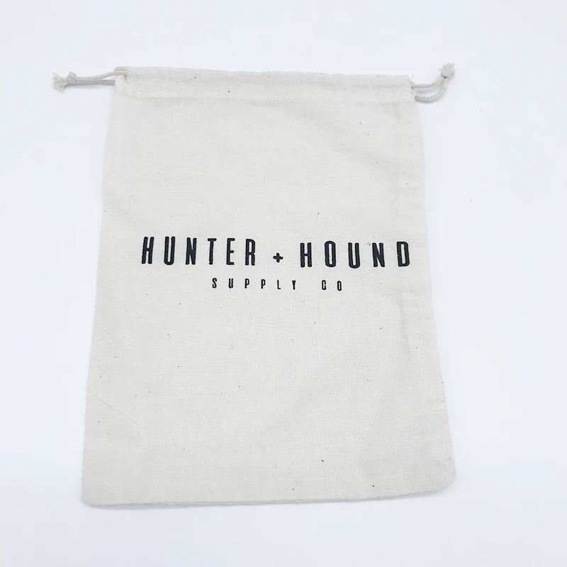 
Customized Logo Acceptable Natural Drawstring Cotton Pet Food Bags 