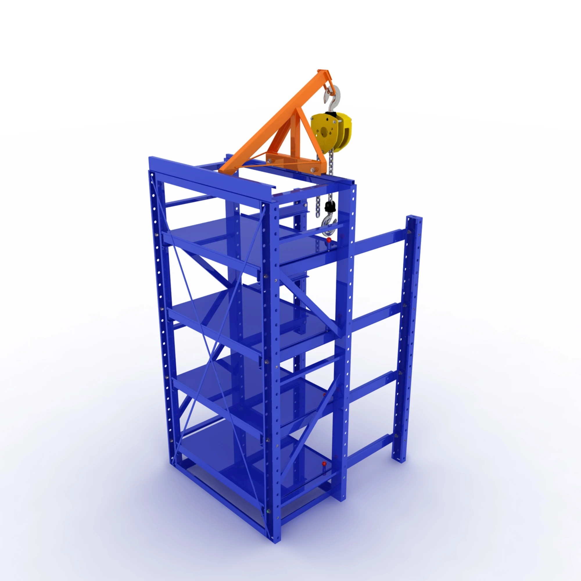 Складские металлические стеллажи с выкатными платформами от производителя