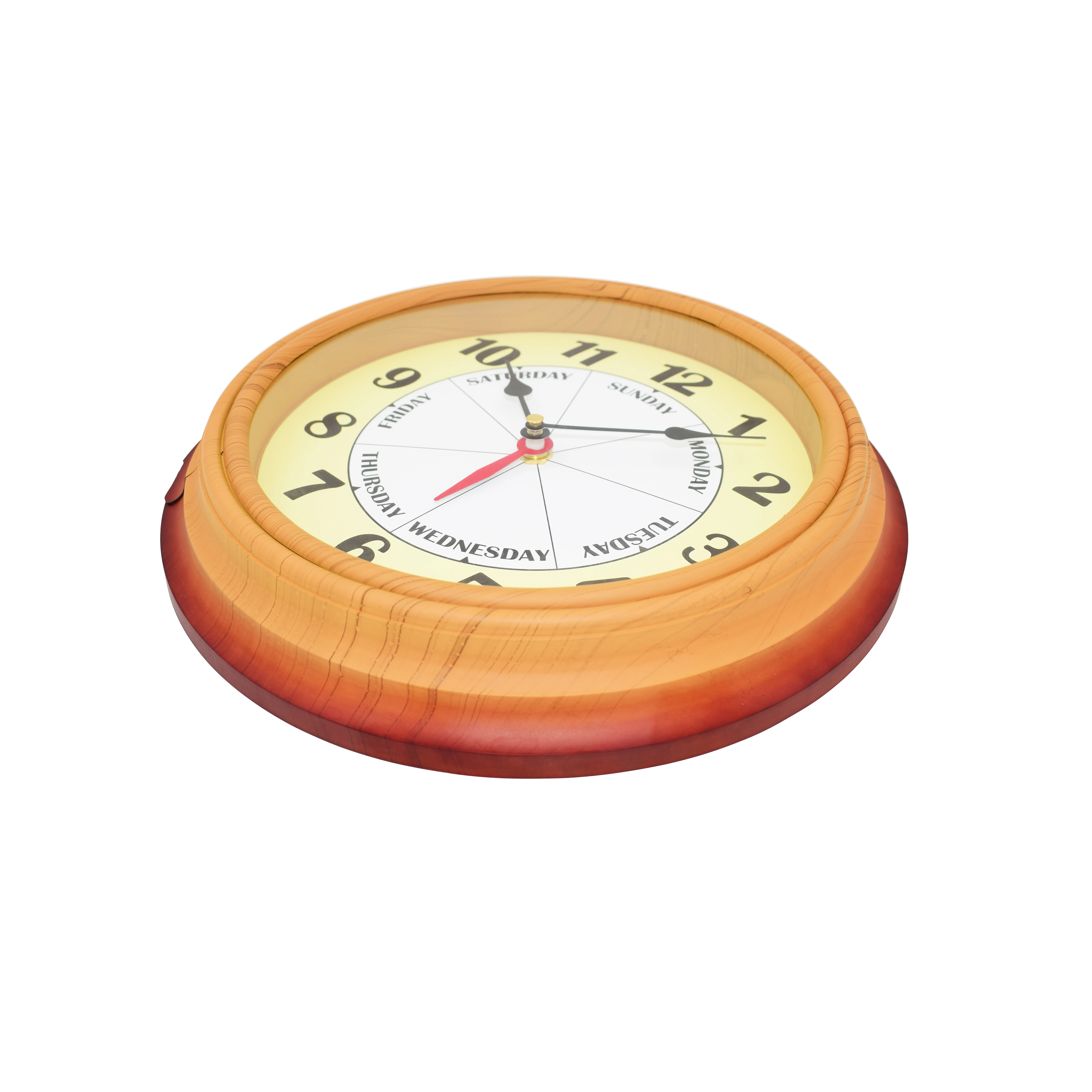 12 inch antique style cheap plastic frame wooden  Quartz wall clock