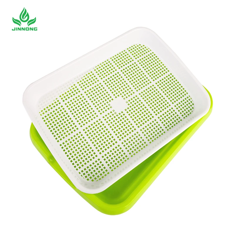 Green double layer sprouts plastic seed tray PP seedling growth tray