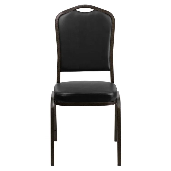 wholesale stacking banquet chair PU black hotel chair
