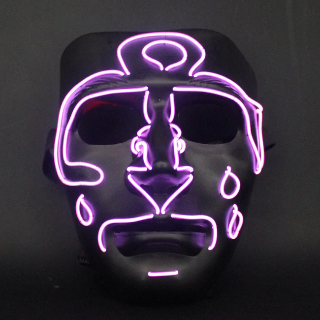 Halloween Costume Scary Rave Led Mask Light up Mask Festival Party Masquerade Plastic White Red Led Face Mask 1 Color RGB 100pcs