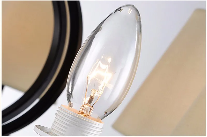 Modern simple brass fabric led wall lamp for living room bedroom