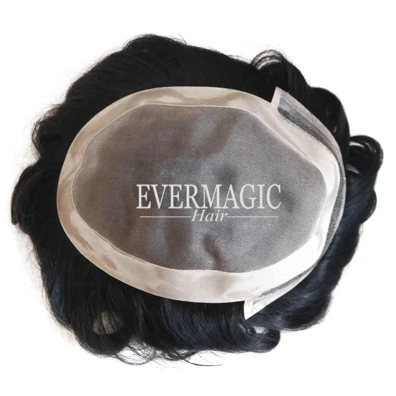 Парик Jet Black для истончения волос, мужской парик на кружевной основе, парики из натуральных бразильских человеческих волос, замена