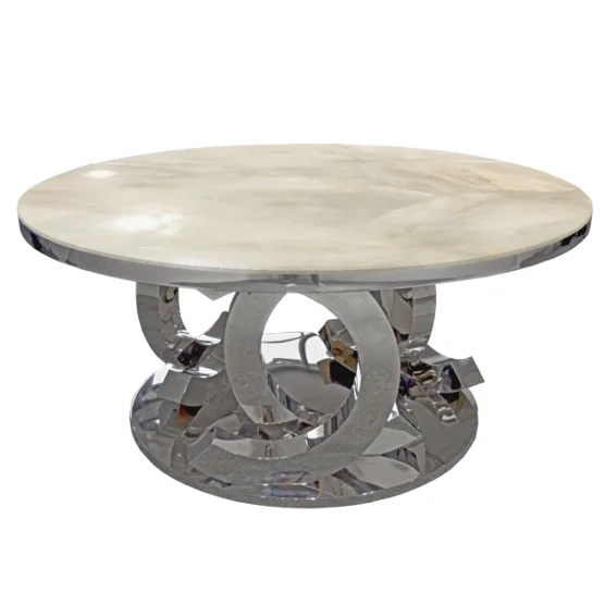 modern design white marble round dining table