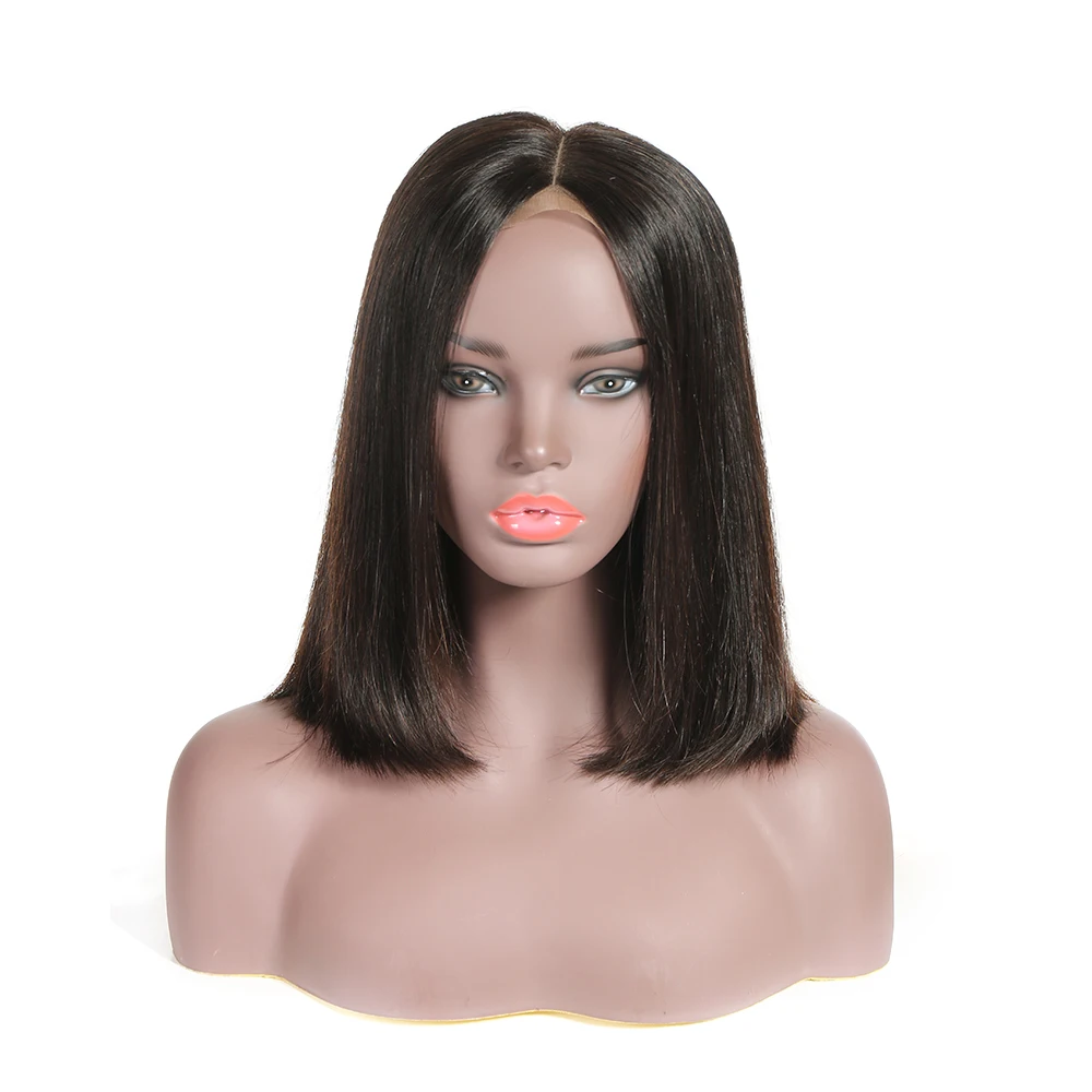 Peruvian Virgin Human Hair 13X6 Short Layered Bob Lace Front Wig For Black Women