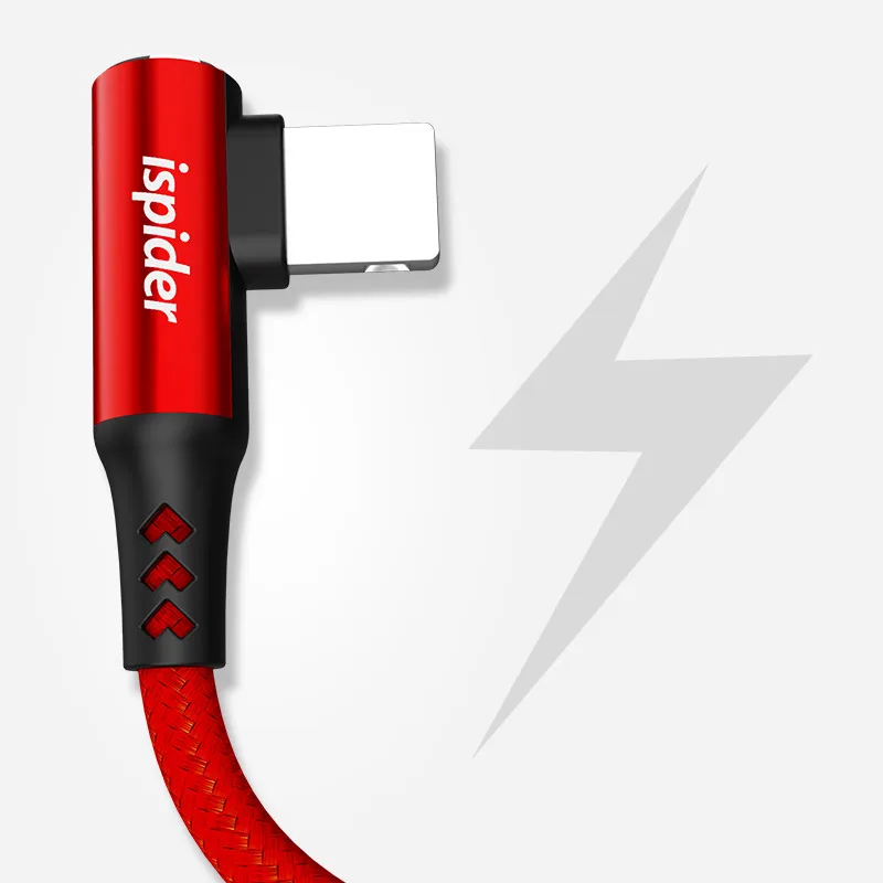 Чрезвычайно прочный нейлоновый Плетеный Красный кабель для iphone зарядный кабель