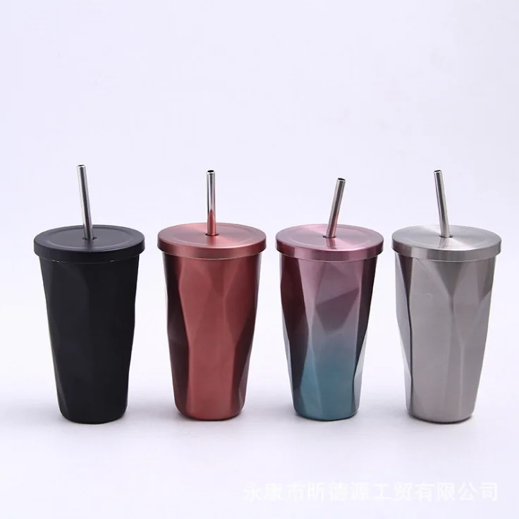 New product 16 Oz Stainless Steel Double Walled Insulated Coffee Tumbler With seal lid and straw