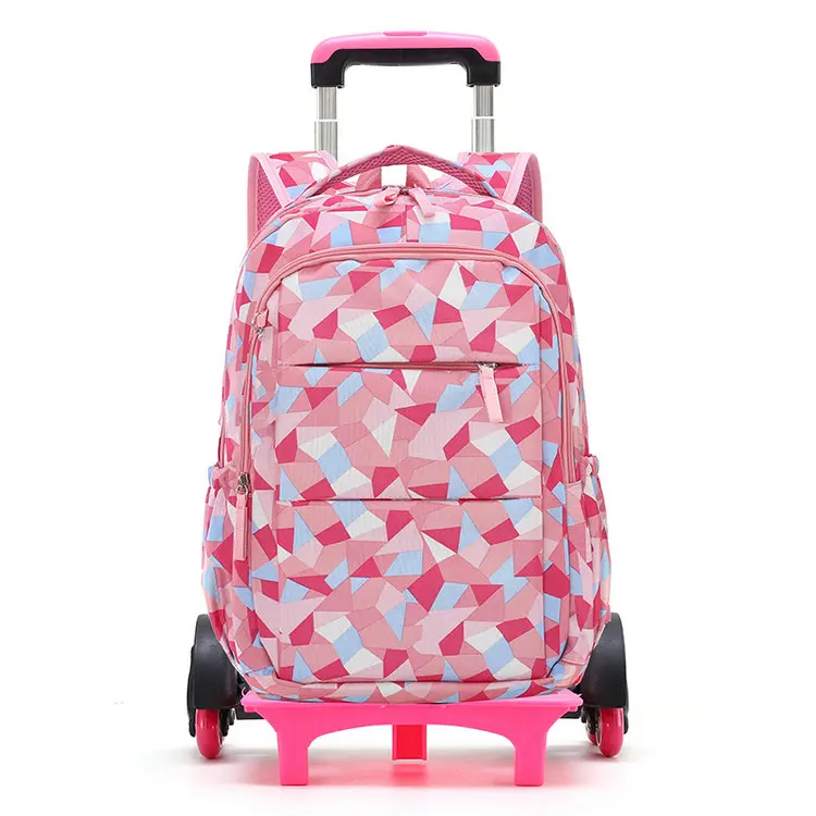 Lymech 2019 Wholesale Student The Trolly Trolley Back To School Backpack Bag With On 6 wheels For Kids Girls Boys Children