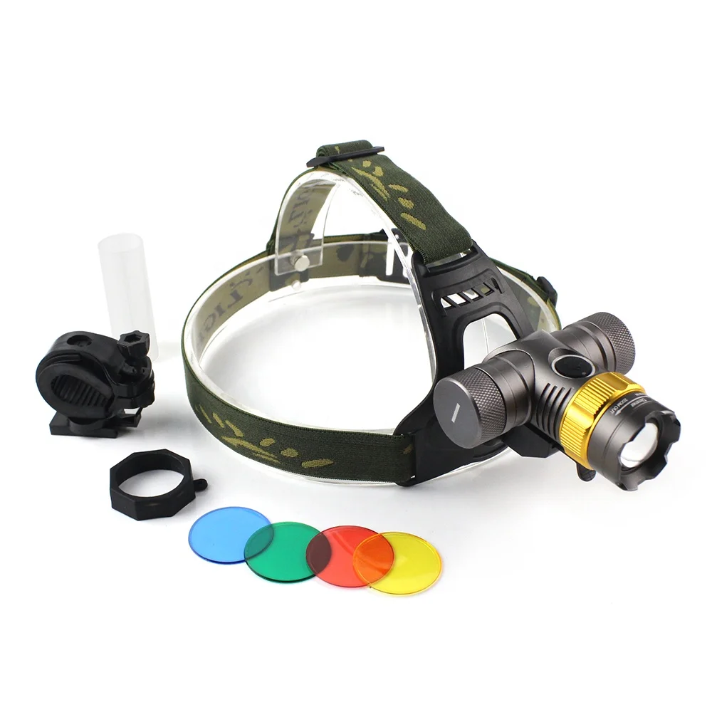 1800lm изменение цвета Налобный фонарик XML T6 светодио дный Фара 5 видов цветов белый/красный/желтый/синий