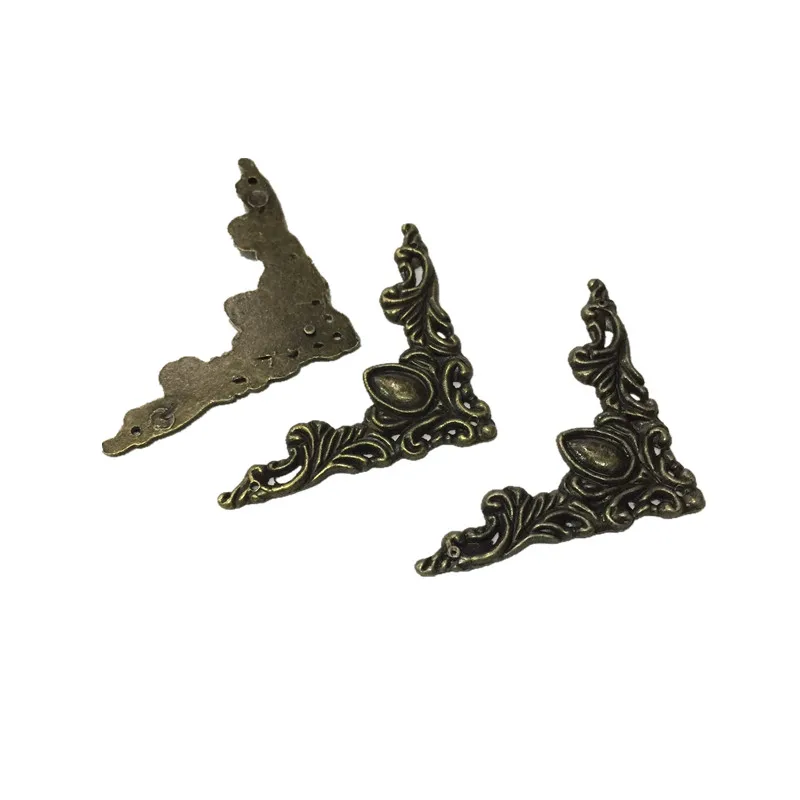 
Factory supply new design decorative zinc alloy flat antique bronze metal corner protector for jewelry box 