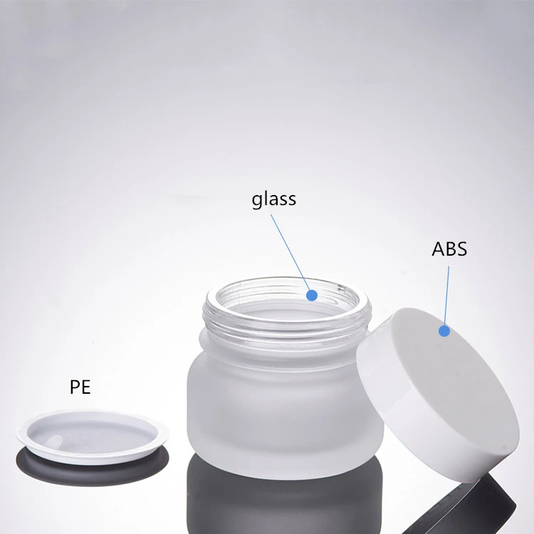 50g Transparent Clear Frosted Luxury glass jar  Skin Care Cream cosmetic jars