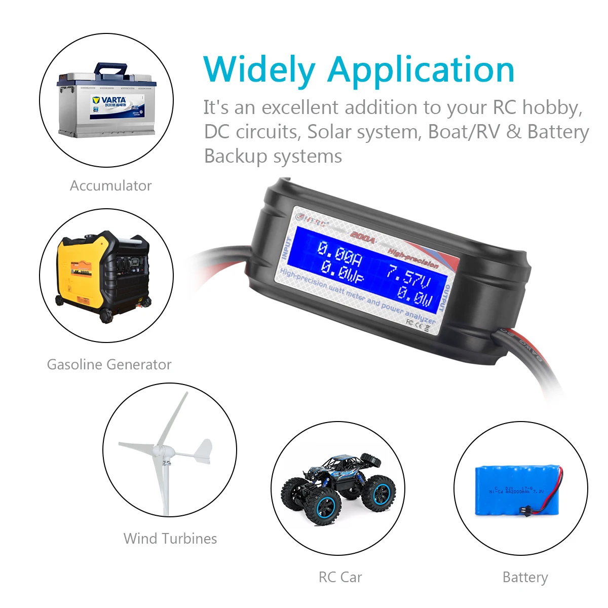HTRC 150A RC Watt Meter Power Analyzer High Precision  Battery Voltage Amp Meter with Backlight LCD Balancer 60V Model Tester