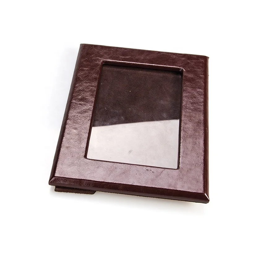 High quality Desk Table PU leather photo picture frame with custom logo
