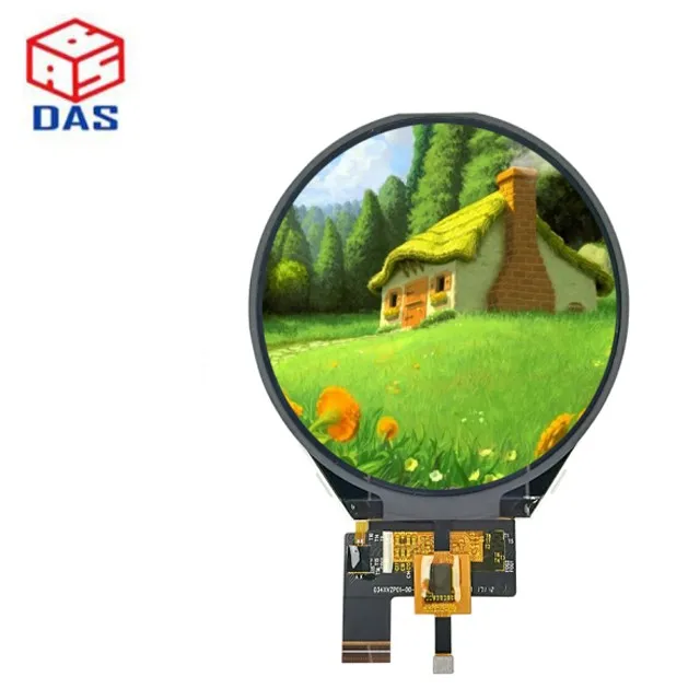 DAS 3.4 inch 800*800 HD MI to MIPI  tft  lcd panels round lcd display with touch screen monitor